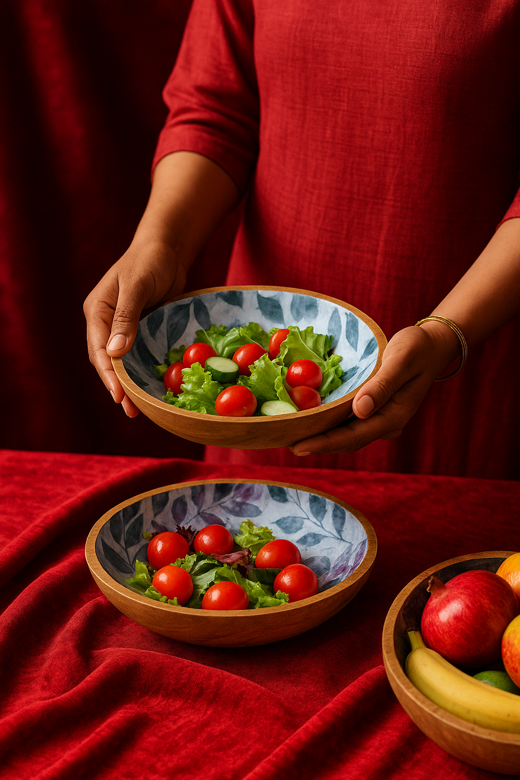Winter Blossom - Large Salad Bowl