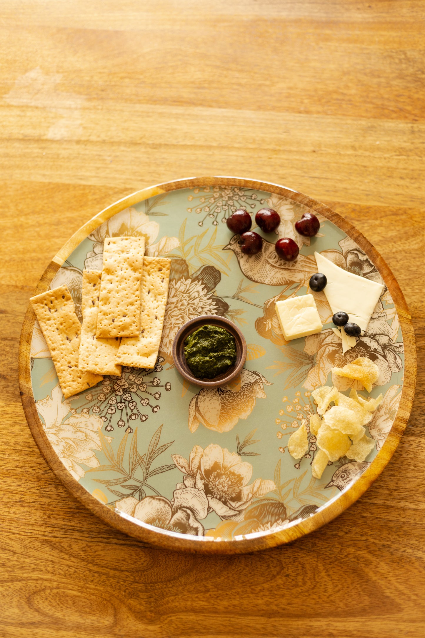 Golden Nightingale - Large Platter/Wall Plate