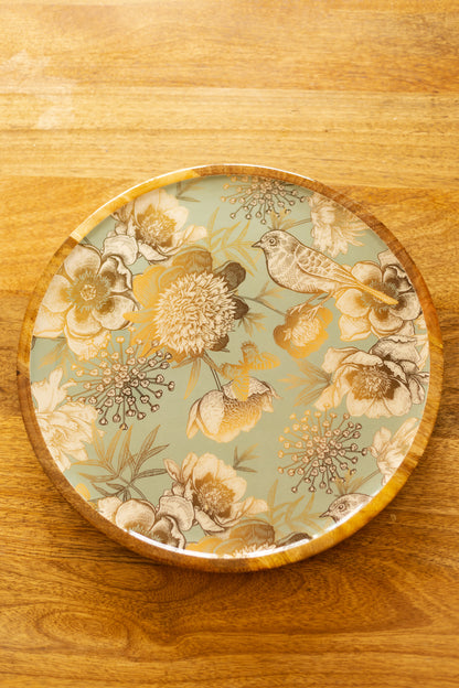 Golden Nightingale - Large Platter/Wall Plate