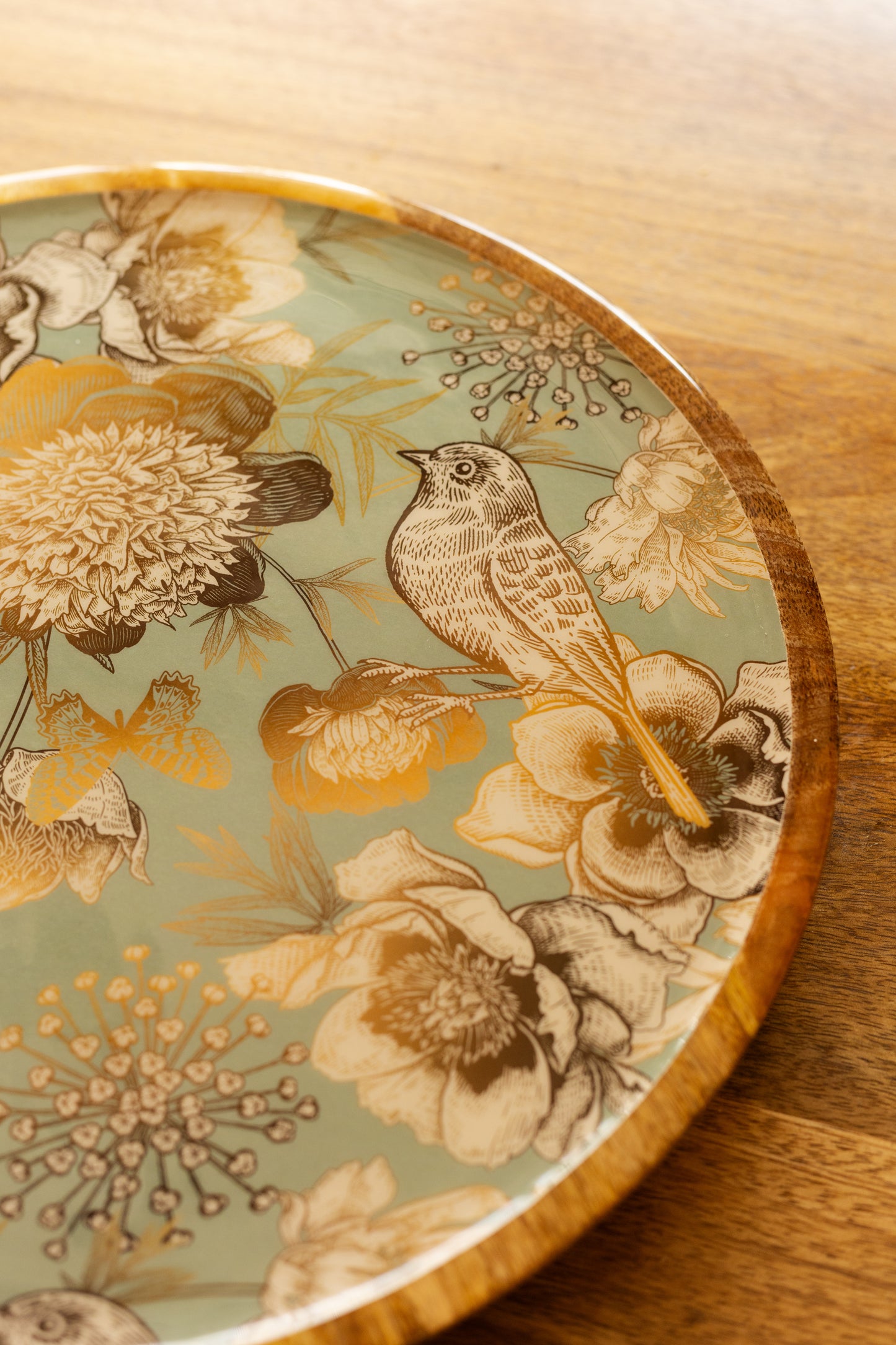 Golden Nightingale - Large Platter/Wall Plate