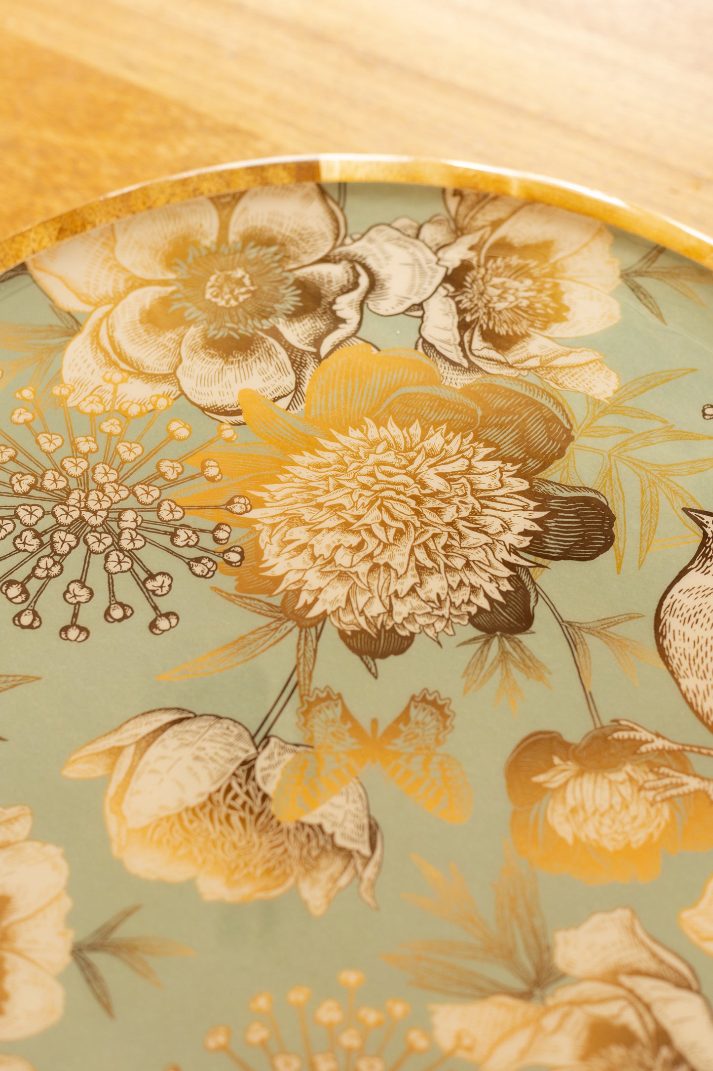 Golden Nightingale - Large Platter/Wall Plate
