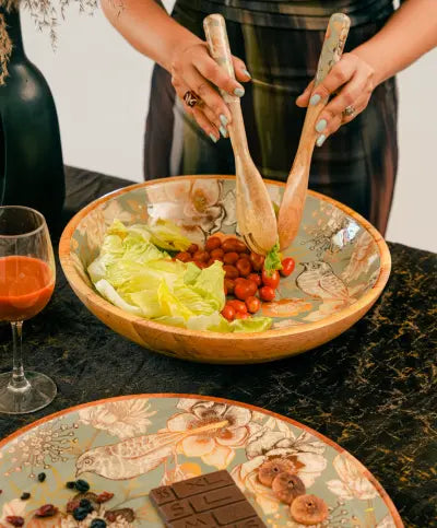 Golden Nightingale - Large Salad Bowl