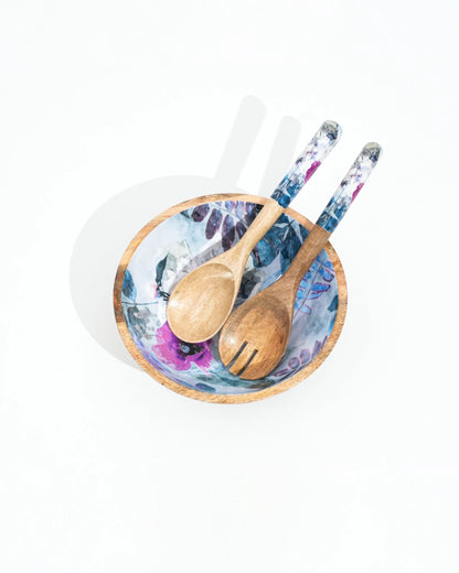 Winter Blossom - Salad/Fruit Bowl & 2 Spoons