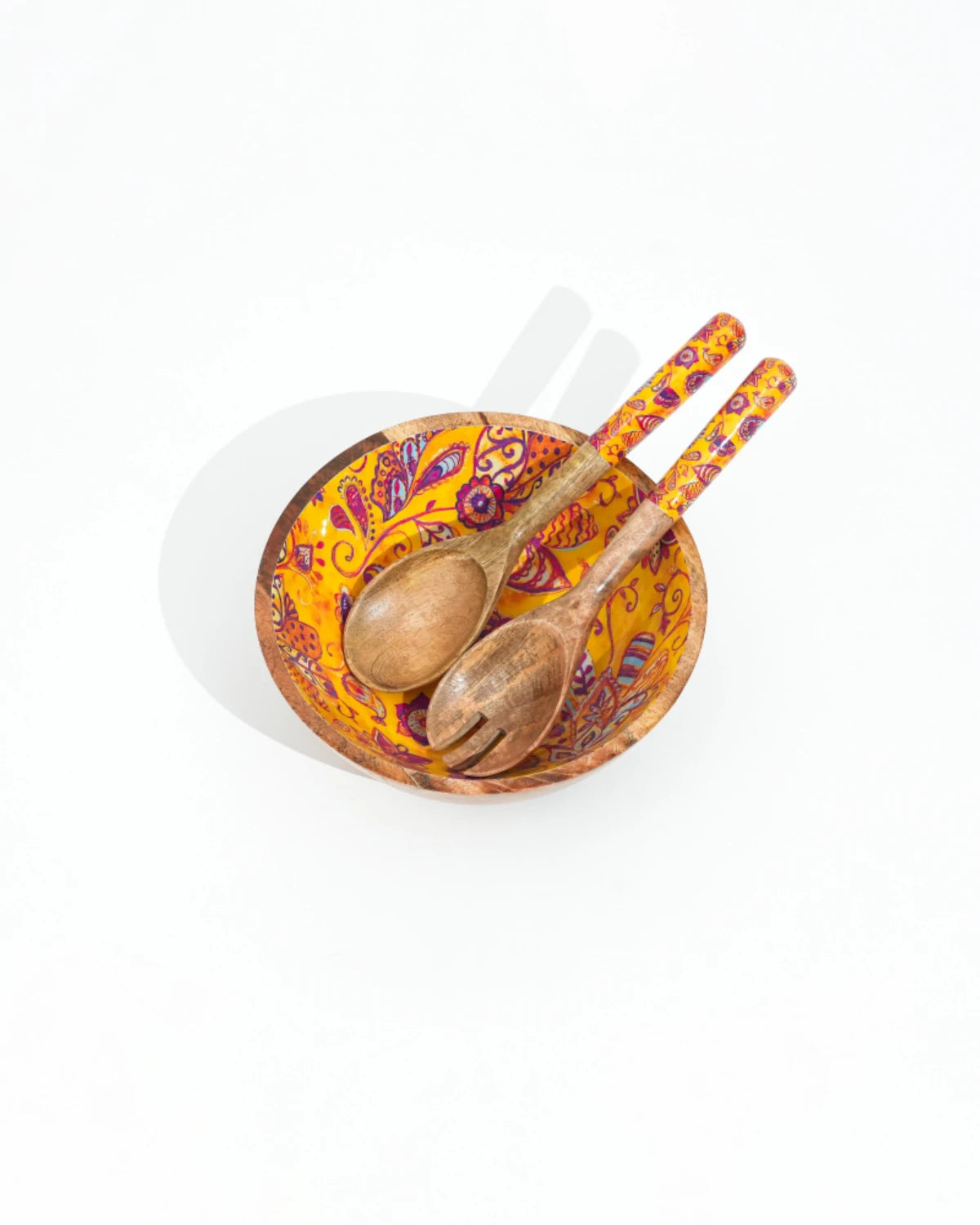 Yellow Mellow - Salad/Fruit Bowl & 2 Spoons