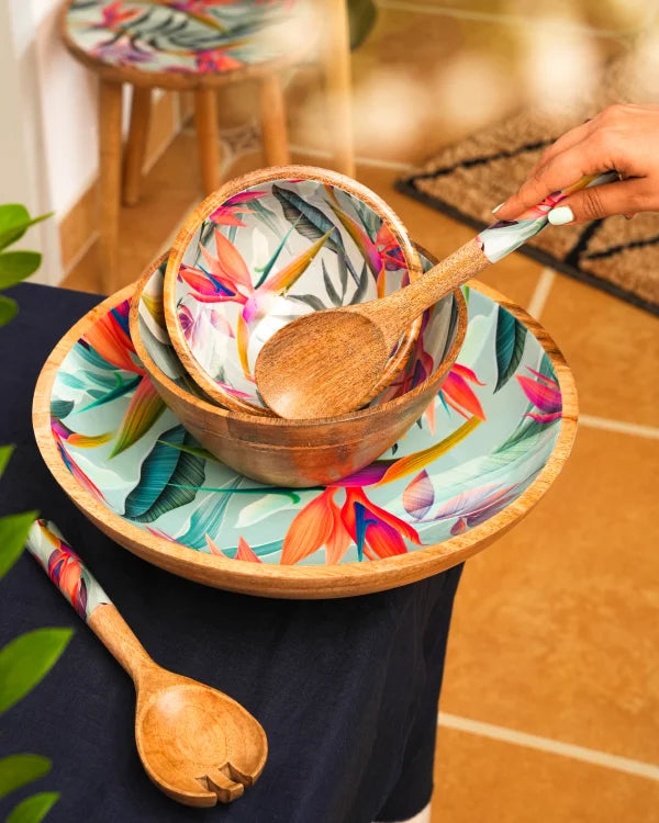 Hawaiian - Salad/Fruit Bowl & 2 Spoons